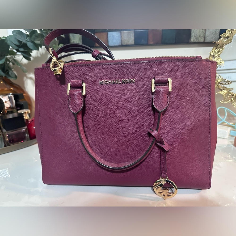 NEW: Michael Kors Plum Raspberry Satchel Bag and wallet